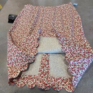 SPENCER JEREMY Women's Mini Floral Pencil l Skirt w/Scalloped Hemline Sz 8 NWT